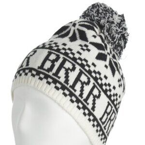 NEW HANNAH ROSE Wool Fair Isle Hat With Mixed Yarn Pom 2511 2T7M